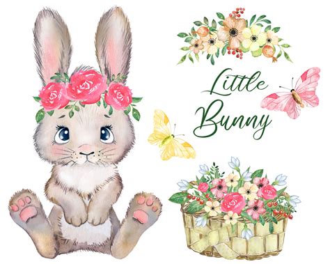 watercolor easter bunny clipart